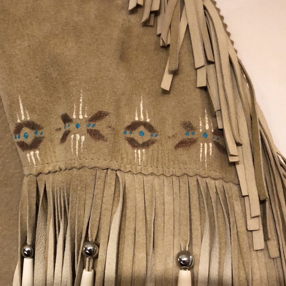 Western Suede Hand Painted Jacket by Patty Lewis Native American - Picture 12 of 16